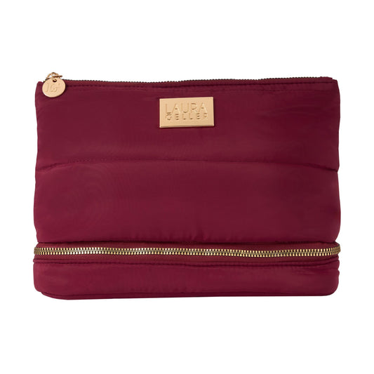 Quilted Makeup Bag with Brush Case